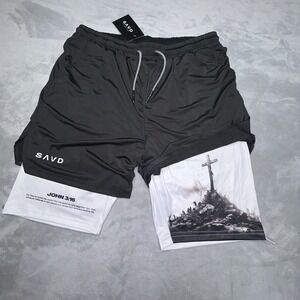 SAVD JOHN 3:16 THE CROSS PERFORMANCE SHORTS SIZE 3XL